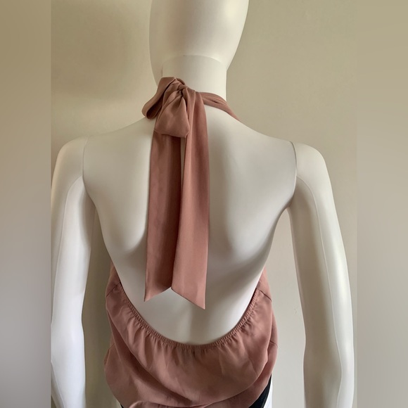 NWOT Marciano Dominica Tie-Back Bodysuit in Rose Gold - Picture 4 of 7